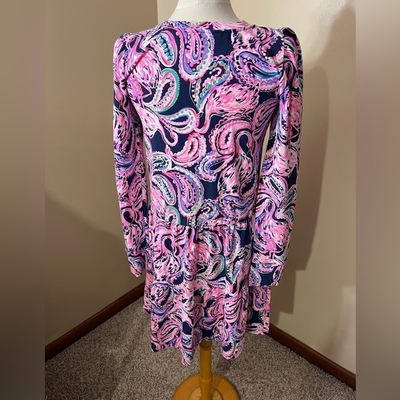 Lilly Pulitzer UPF50+ Arlene High Tide Navy Flock to The Top Dress Sz S EUC - Picture 7 of 11